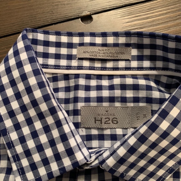 Men’s H26 Navy HAGGAR Button Down Shirt! - Picture 4 of 6